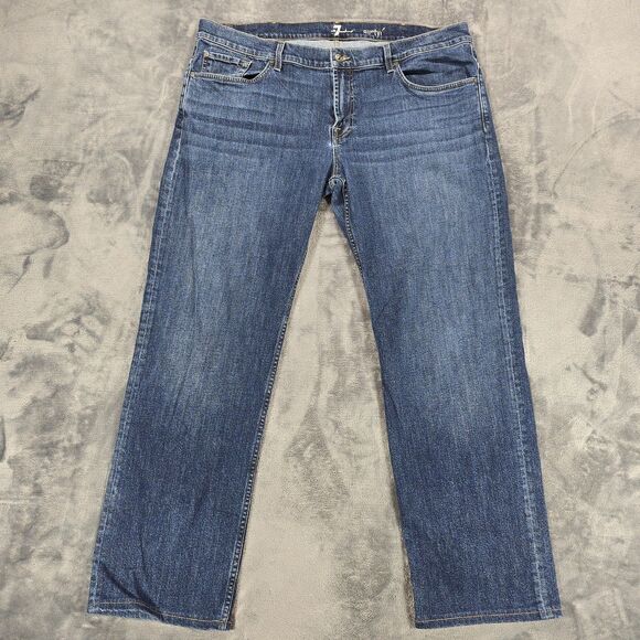 7 For All Mankind Austyn Jeans Mens 40x32 Relaxed Straight Dark Wash Stretch - Picture 1 of 10